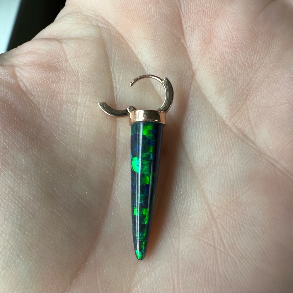 SUPER RARE Maria Tash Black/Green Opal Grand Spike Clicker Earring